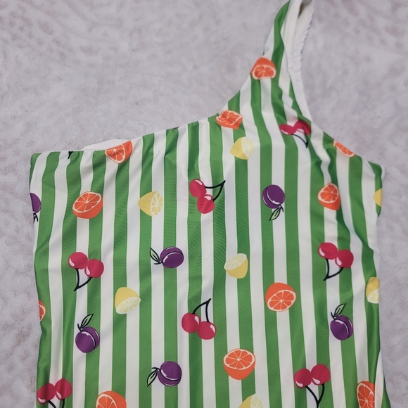 Modcloth The Lola One piece retro swimsuit Women's Size L Fruit Print NWOT - Picture 7 of 16